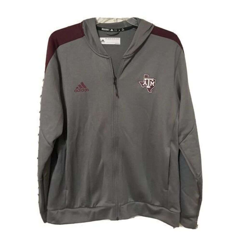NEW adidas Jacket Mens Size XL NCAA Collegiate Texas A&M Full Zip AEROREADY